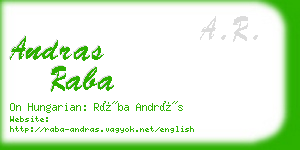 andras raba business card